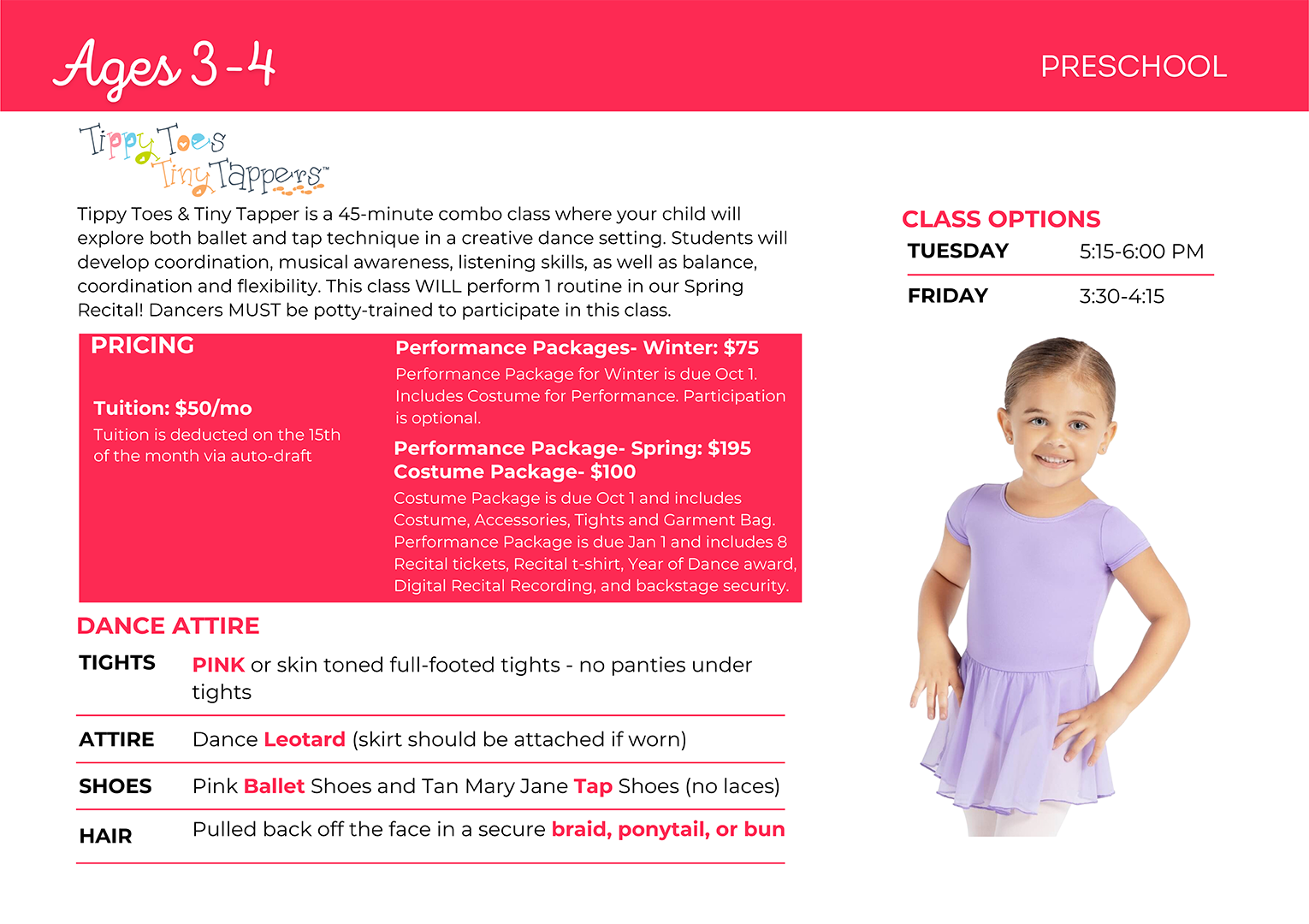 Tippy Toes & Tiny Tappers Dance Class
