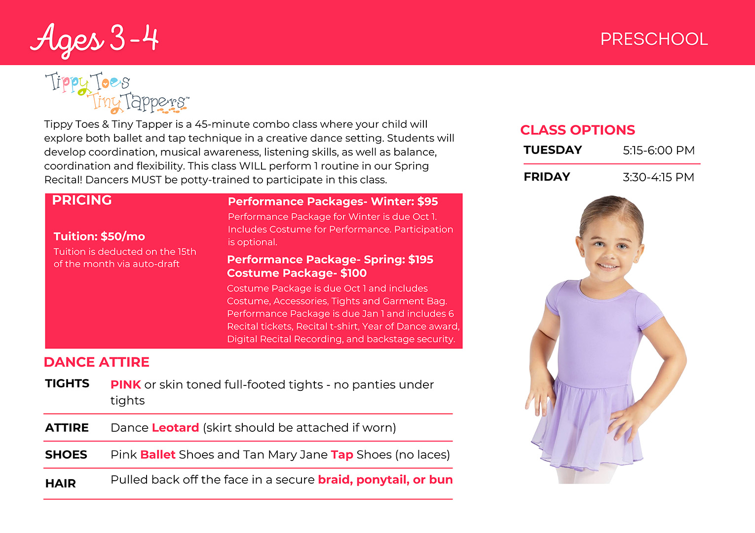 Tippy Toes & Tiny Tappers Dance Class